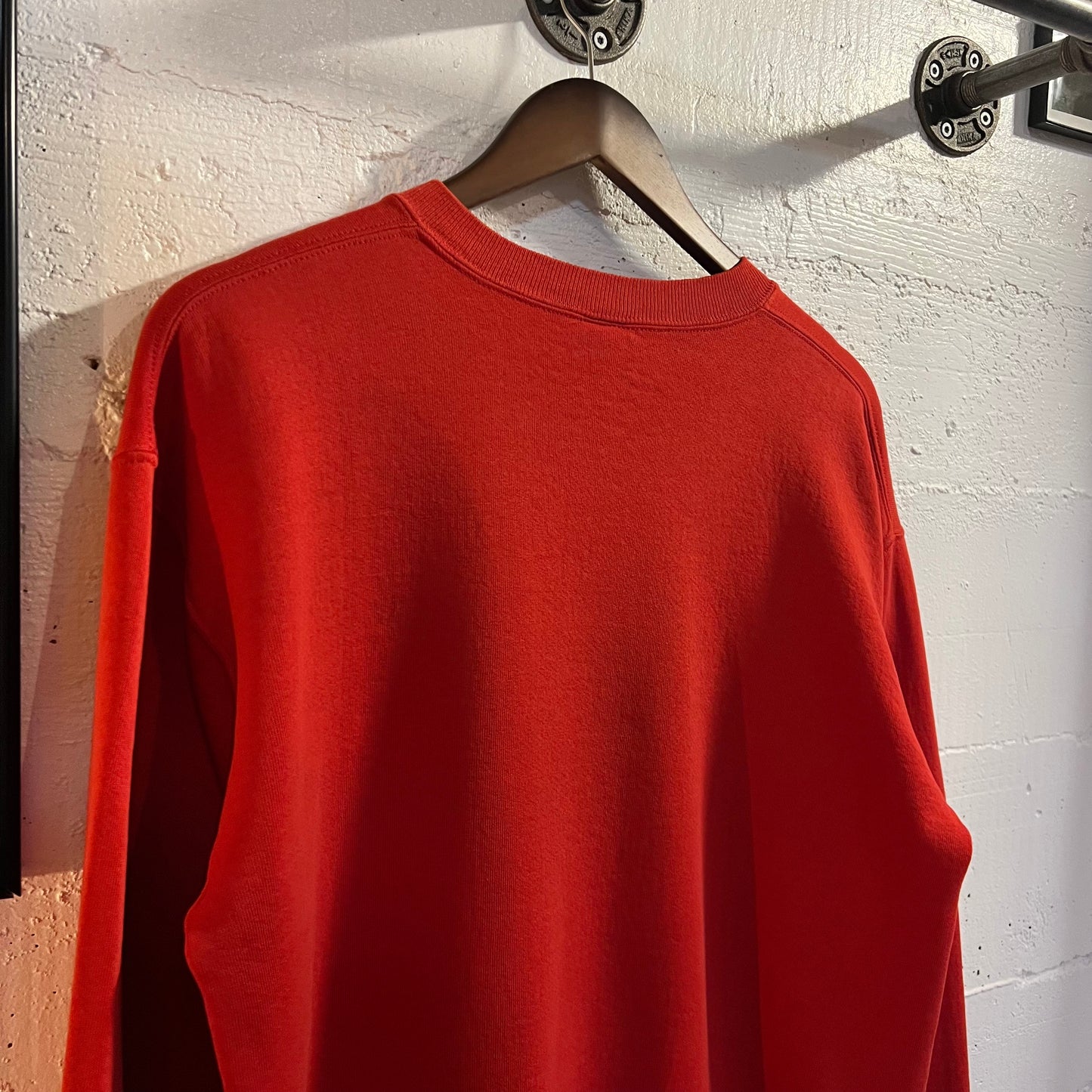 Vintage 90's OSU 'Mom' Embroidered Tackle Twill Collegiate Single 'V' Crewneck Sweatshirt - Size Large - Made In USA - Red/Blue