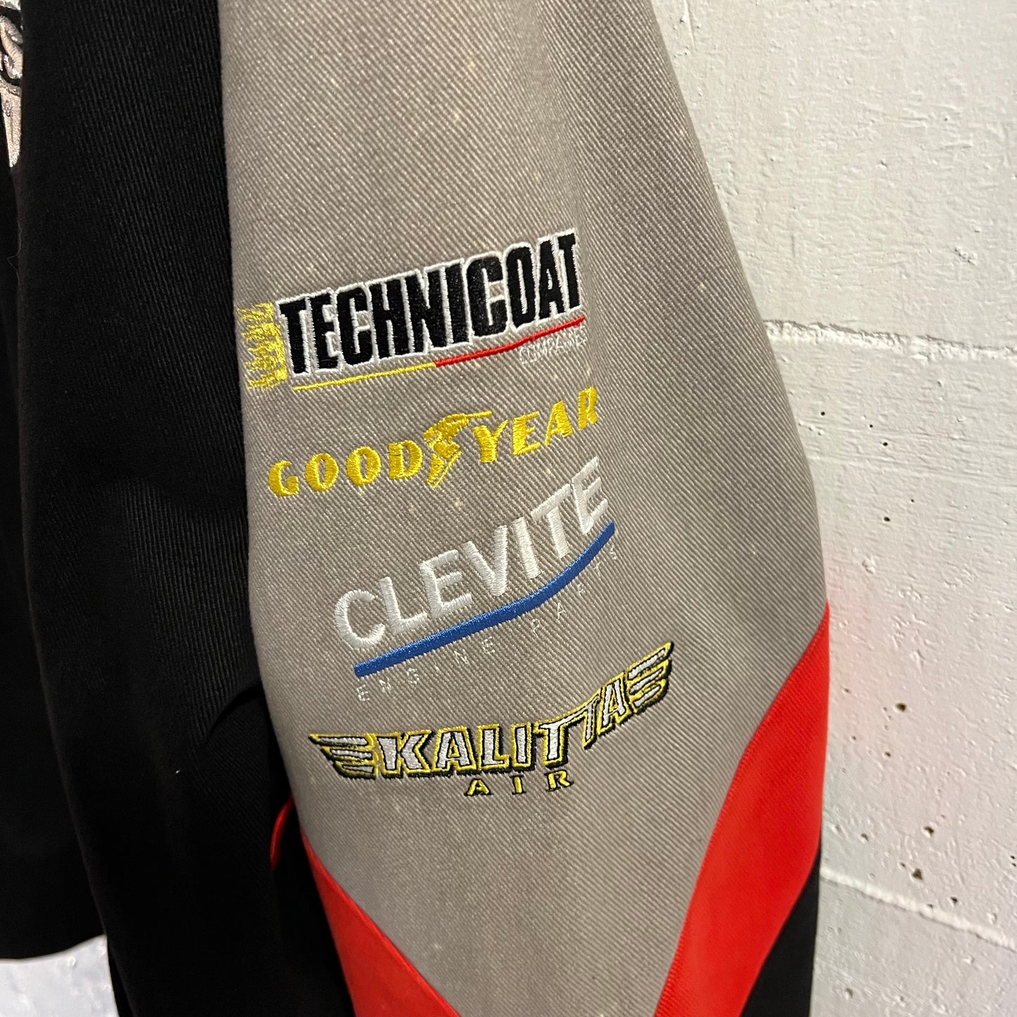 Vintage West Coast Choppers Mac Tools Embroidered Spider Web Racing Jacket - Size Medium - Black/Red/Gray