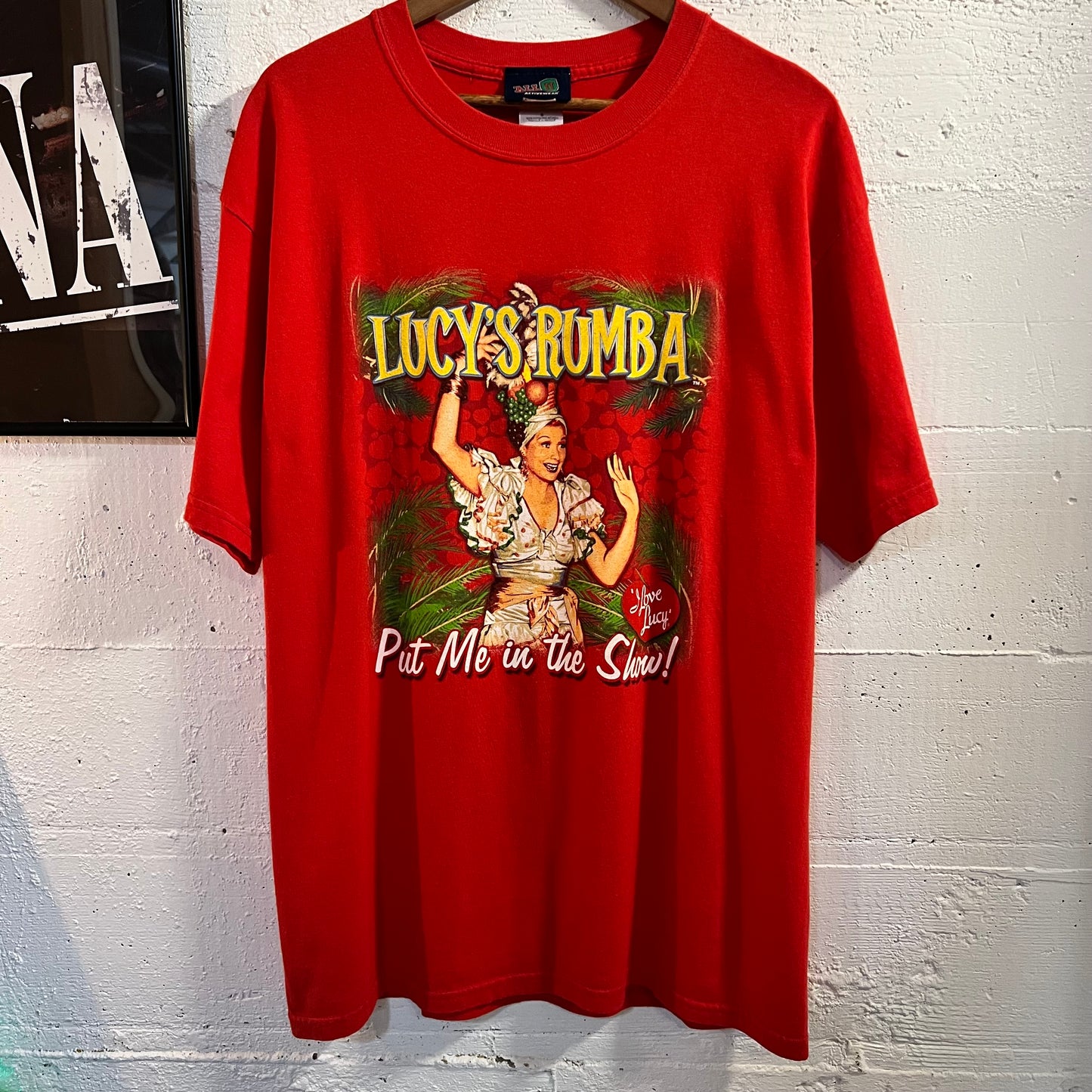 Vintage I Love Lucy Rumba Graphic T-Shirt - Size Large - Red