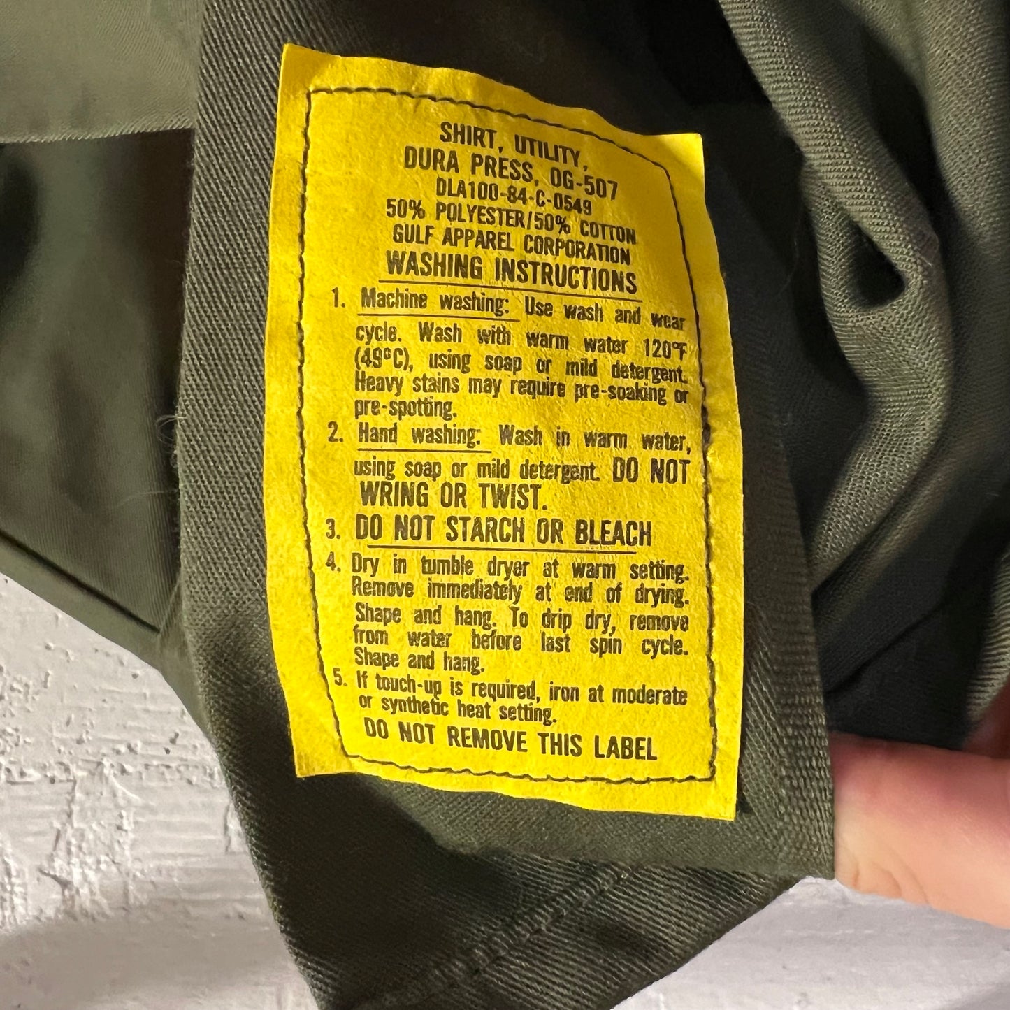 Vintage 1984 US Military Issue OG 507 Utility Shirt - Size Medium (15.5 x 31) - Made In USA - DLA-84-C-0549