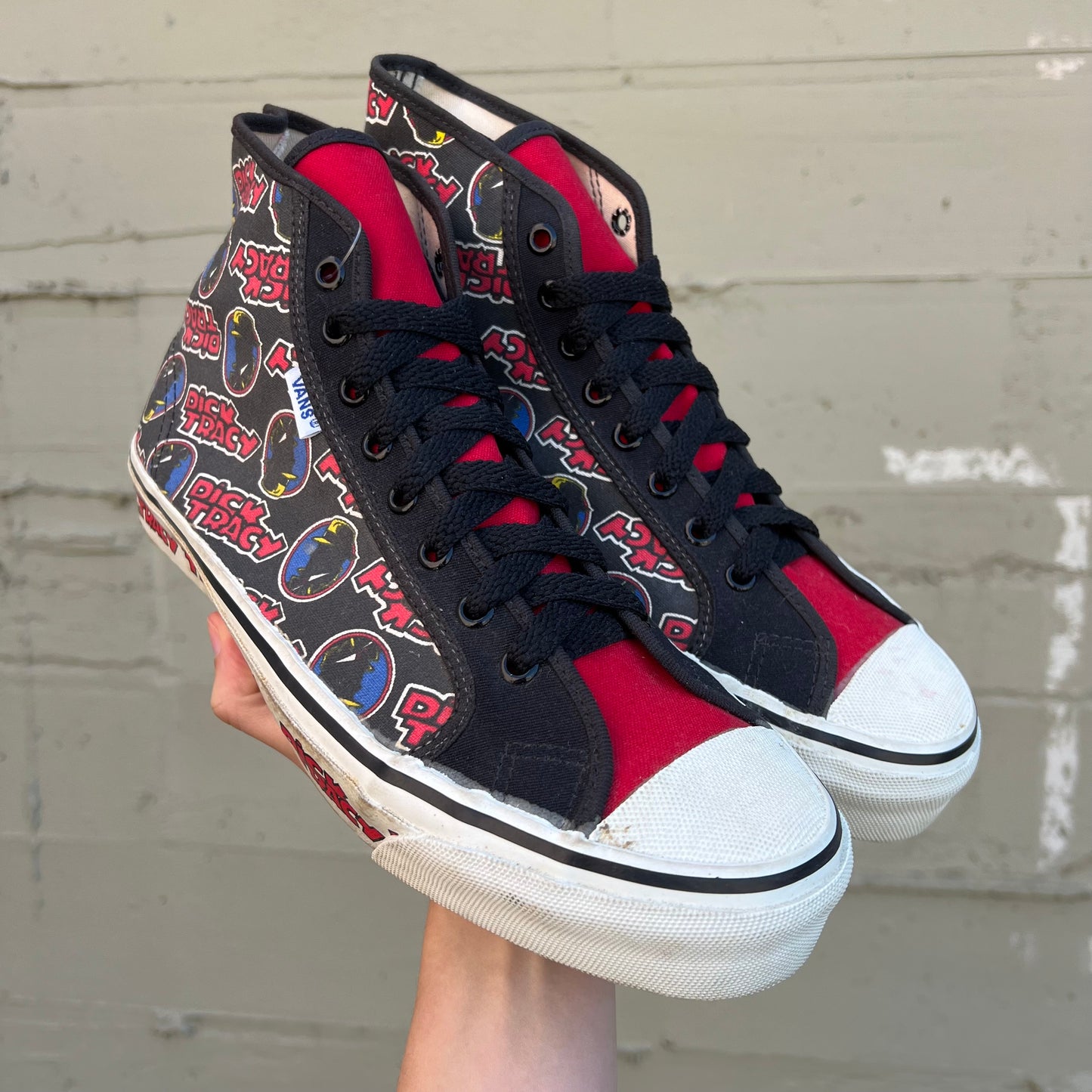 Vintage 1989 Vans Disney Dick Tracy All Over Print High Top Shoes - Size  - Made In USA