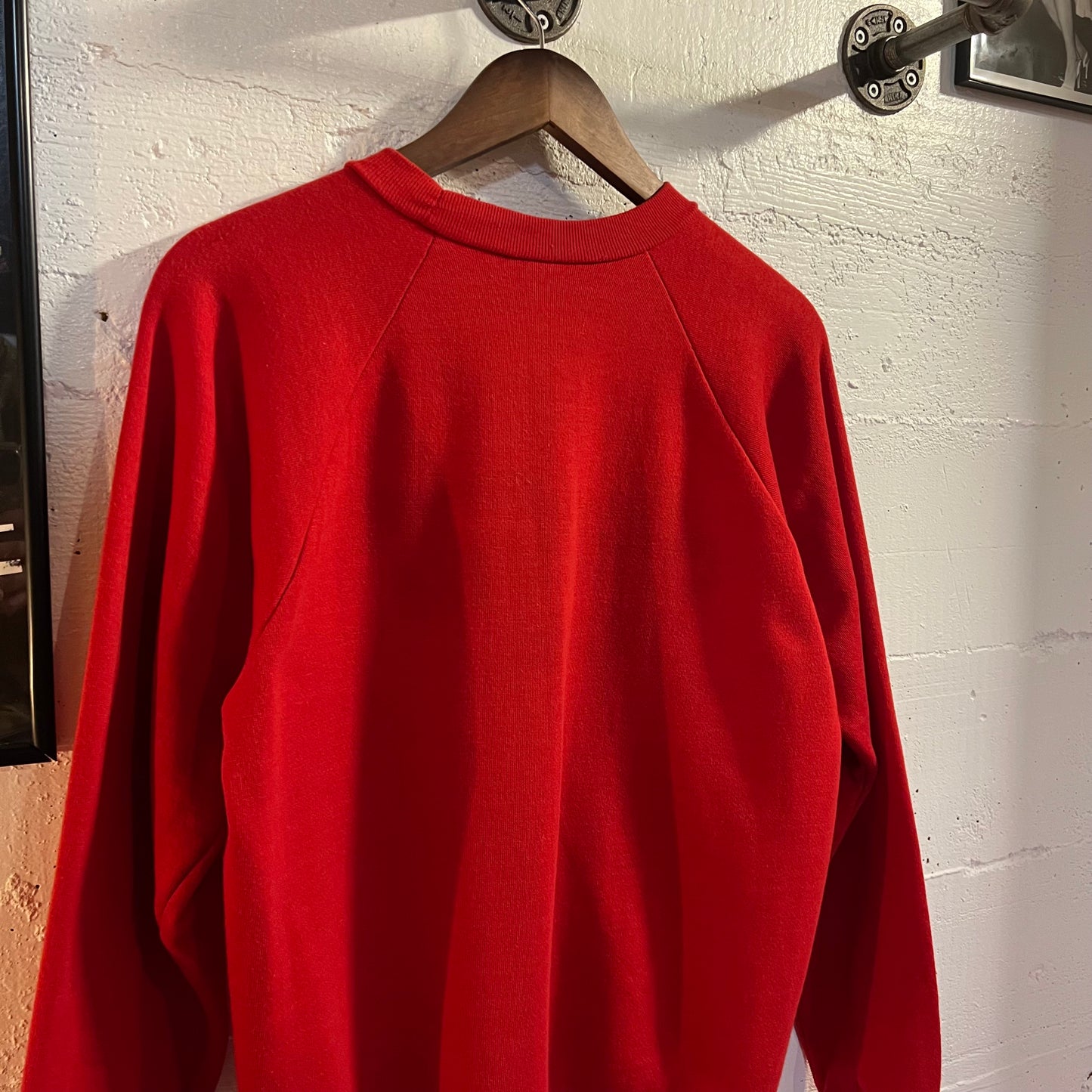 Vintage 80’s Coca-Cola Classic Raglan Crewneck Sweatshirt - Size Large - Made In USA - Red/White