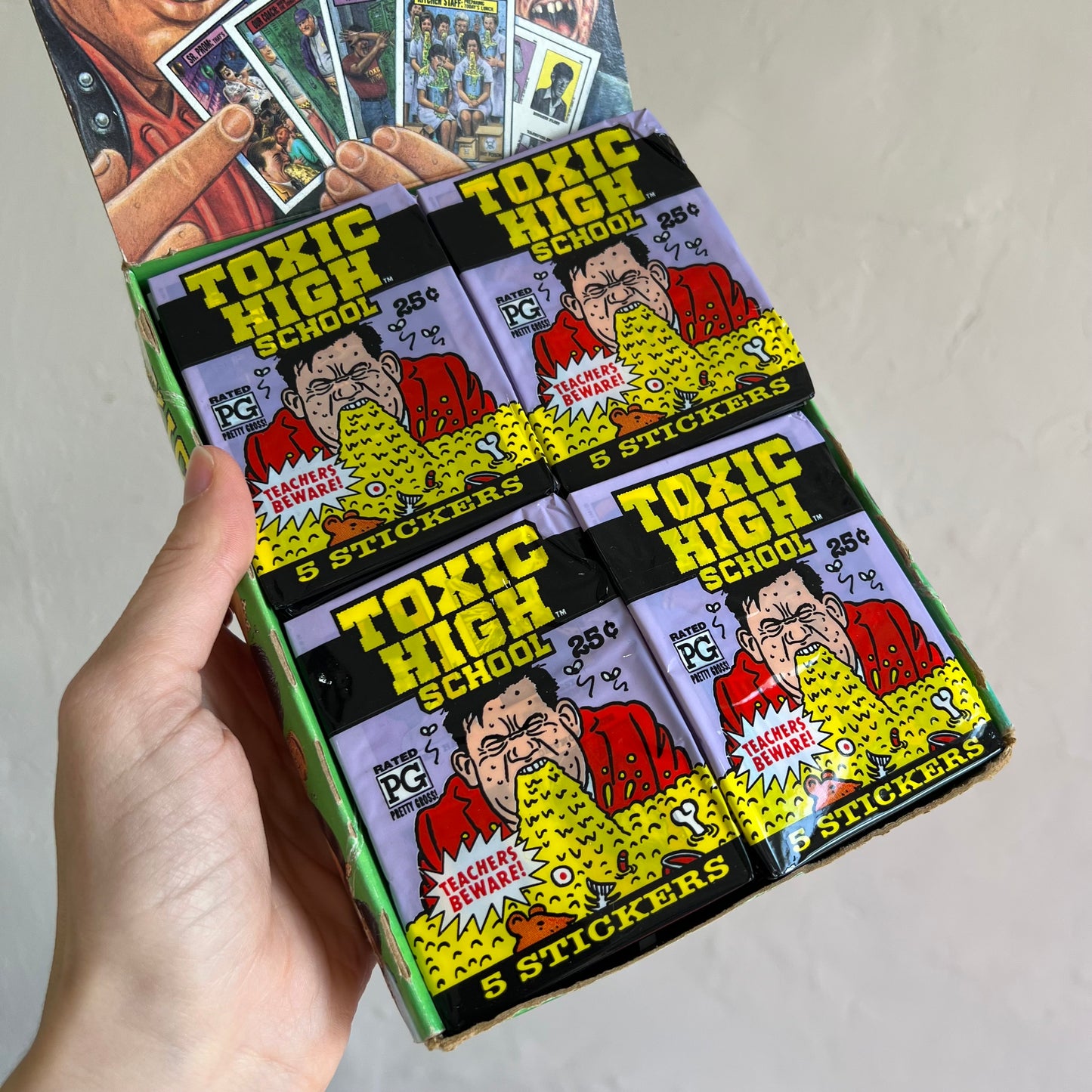 Vintage 1991 Topps Toxic High School Sticker Pack (5 Count)