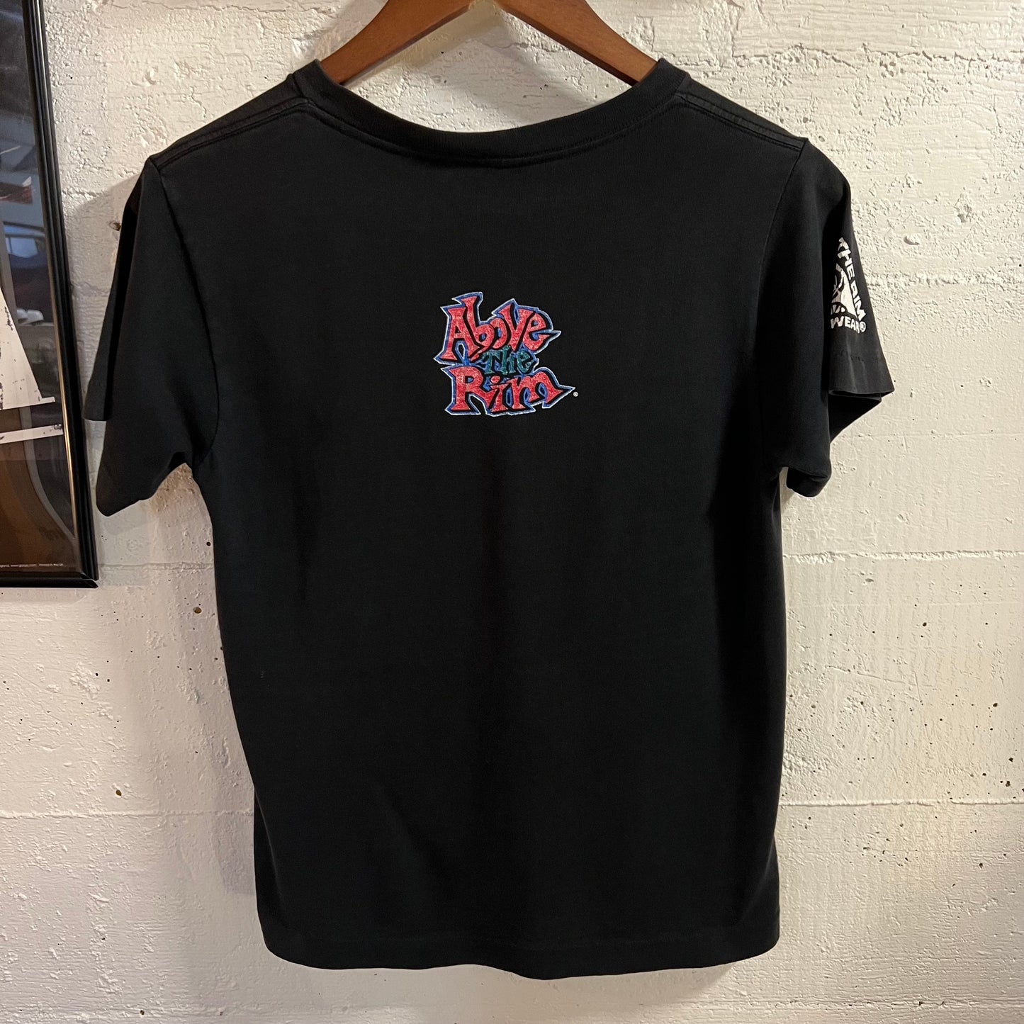 Vintage 90’s Distressed Above The Rim Hoop Wear Reebok Basketball Single Stitch Baby T-Shirt -Size Youth Medium - Made In USA - Black/Multi