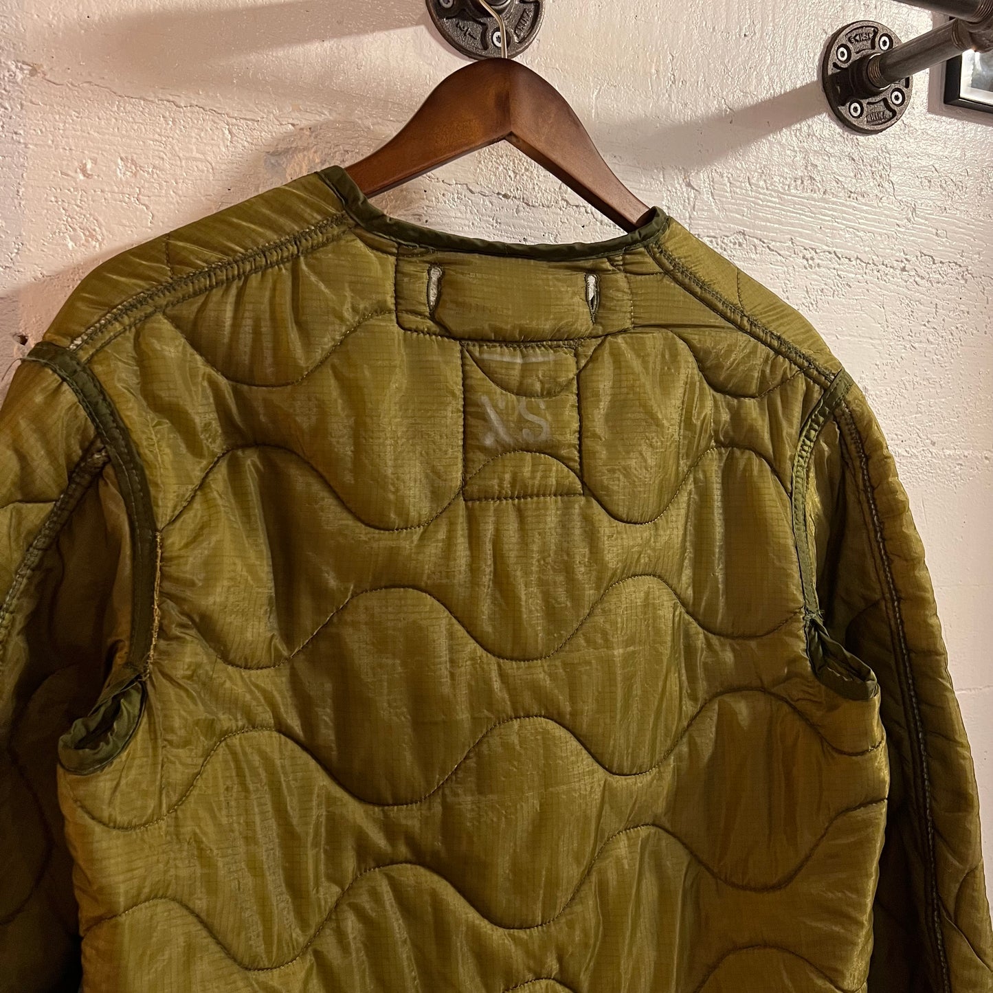 Vintage 80's U.S. Military Issue Cold Weather M-65 Coat Liner - Size XS - Made In USA - Olive Drab