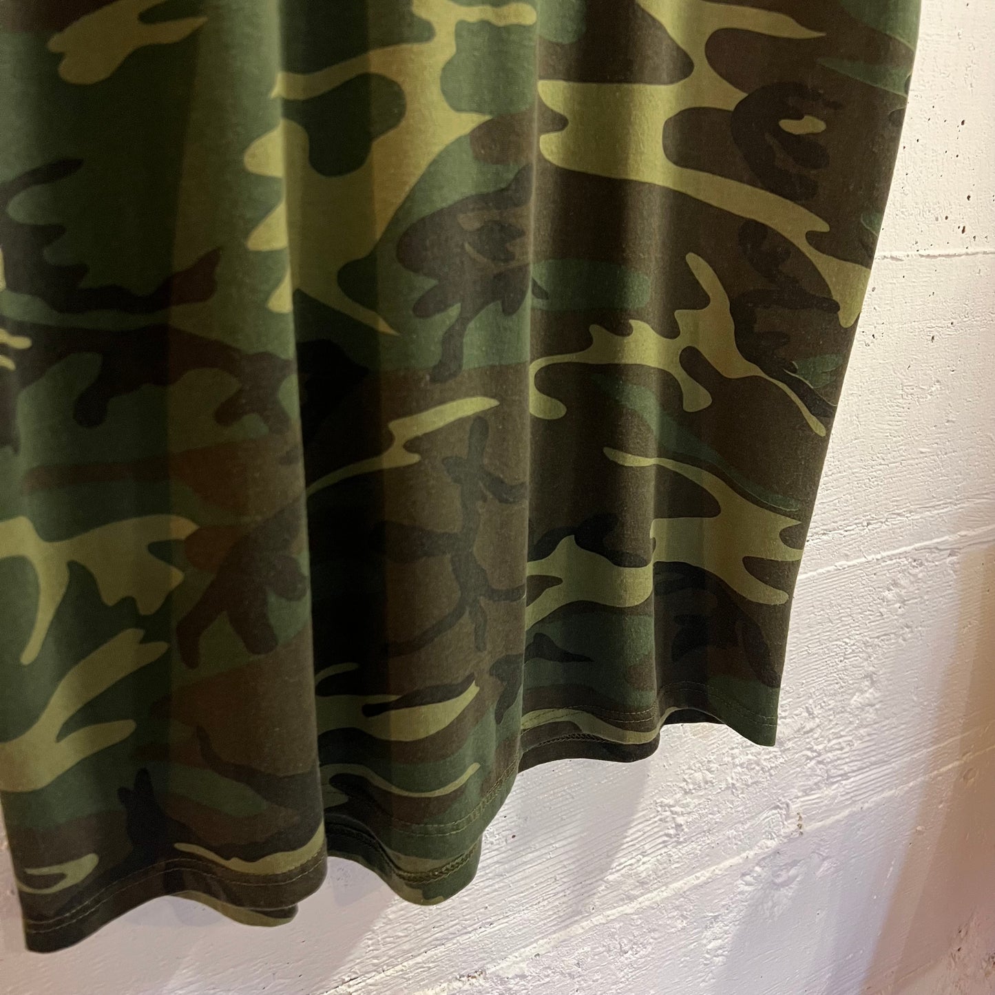 Vintage Army/Woodland Camo Single Stitch T-Shirt - Size Large - Made In USA - Earth Toned