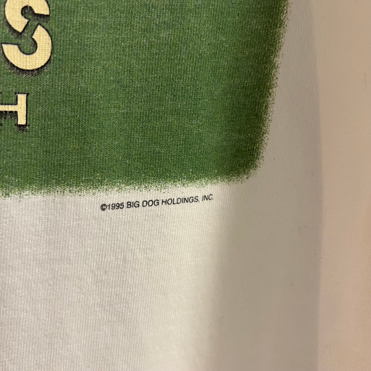 Vintage 1995 Big Dogs ‘Get Off The Green’ Golf T-Shirt - Size 2XL - Made In USA - White/Multi