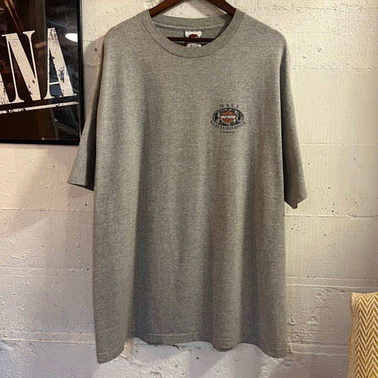 Vintage 1996 Harley Davidson Pacific Maui Hawaii T-Shirt - Size 2XL - Made In USA - Heather Grey