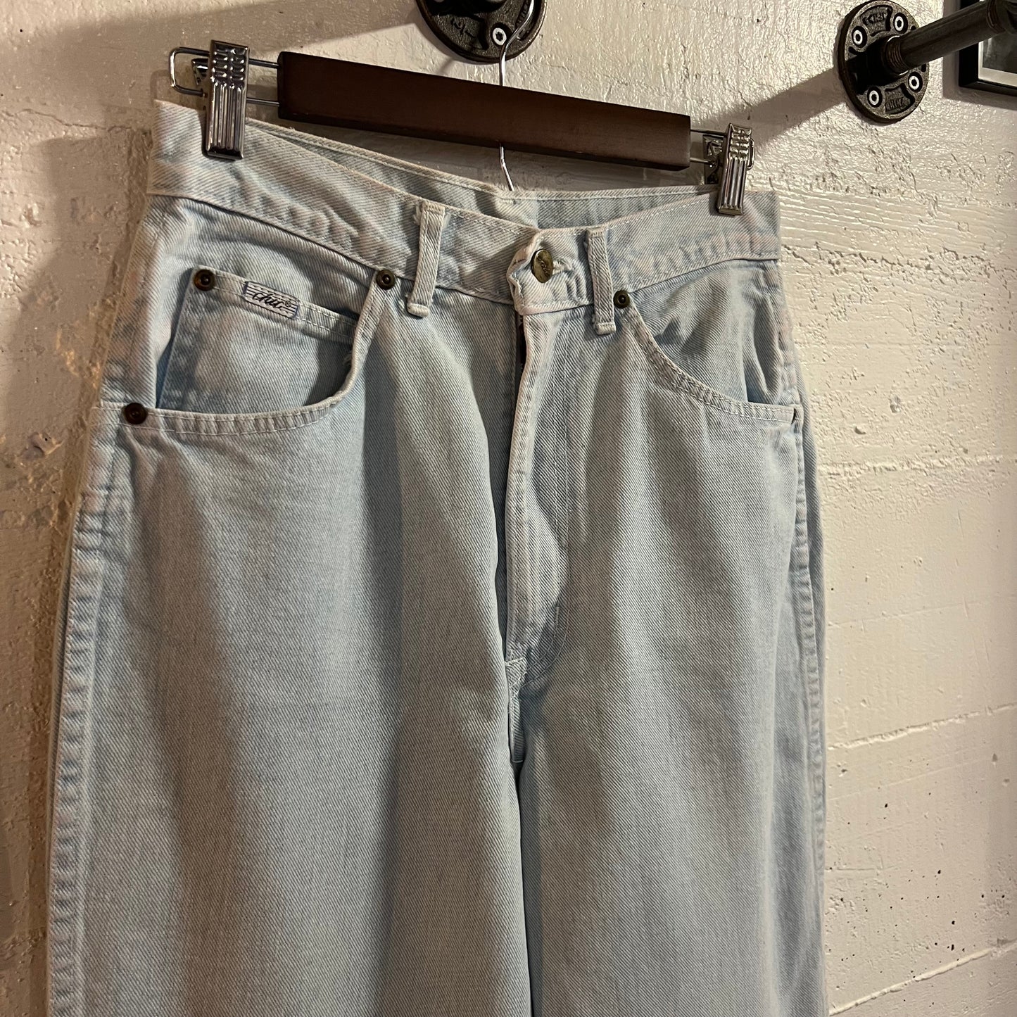 Vintage 80's Chic Light Wash High Rise Tapered Leg Denim Jeans - Size 10 Tall - Made In USA - 100% Cotton