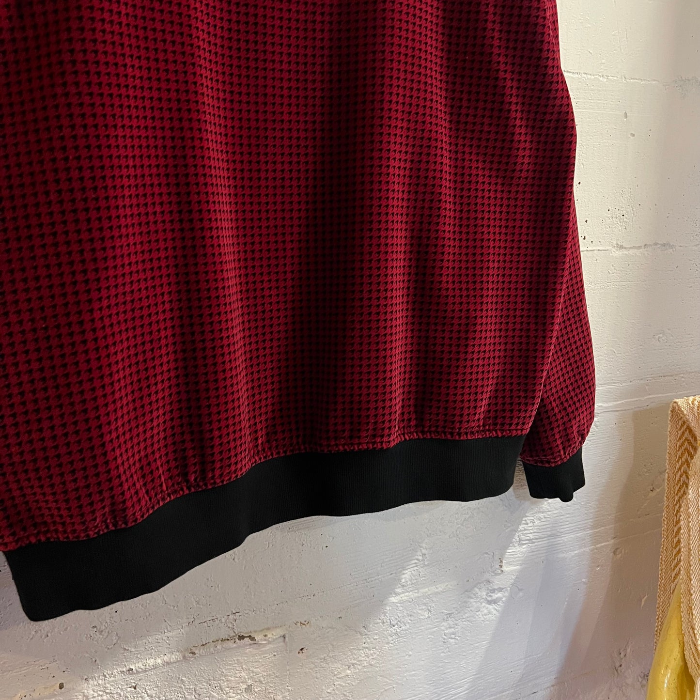 Vintage 2000's Emerica Skateboarding Sherlock Houndstooth Velvet Bomber Jacket - Size XL - Red/Black