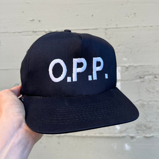 Vintage 90's Naughty By Nature 'O.P.P' Embroidered Snapback Hat - O/S - Black/White