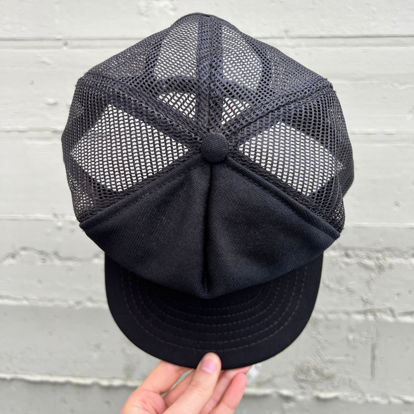 Vintage 1970's Fred Devine Diving & Salvage, Inc Mesh Trucker Hat - O/S - Made In USA - Black/Red