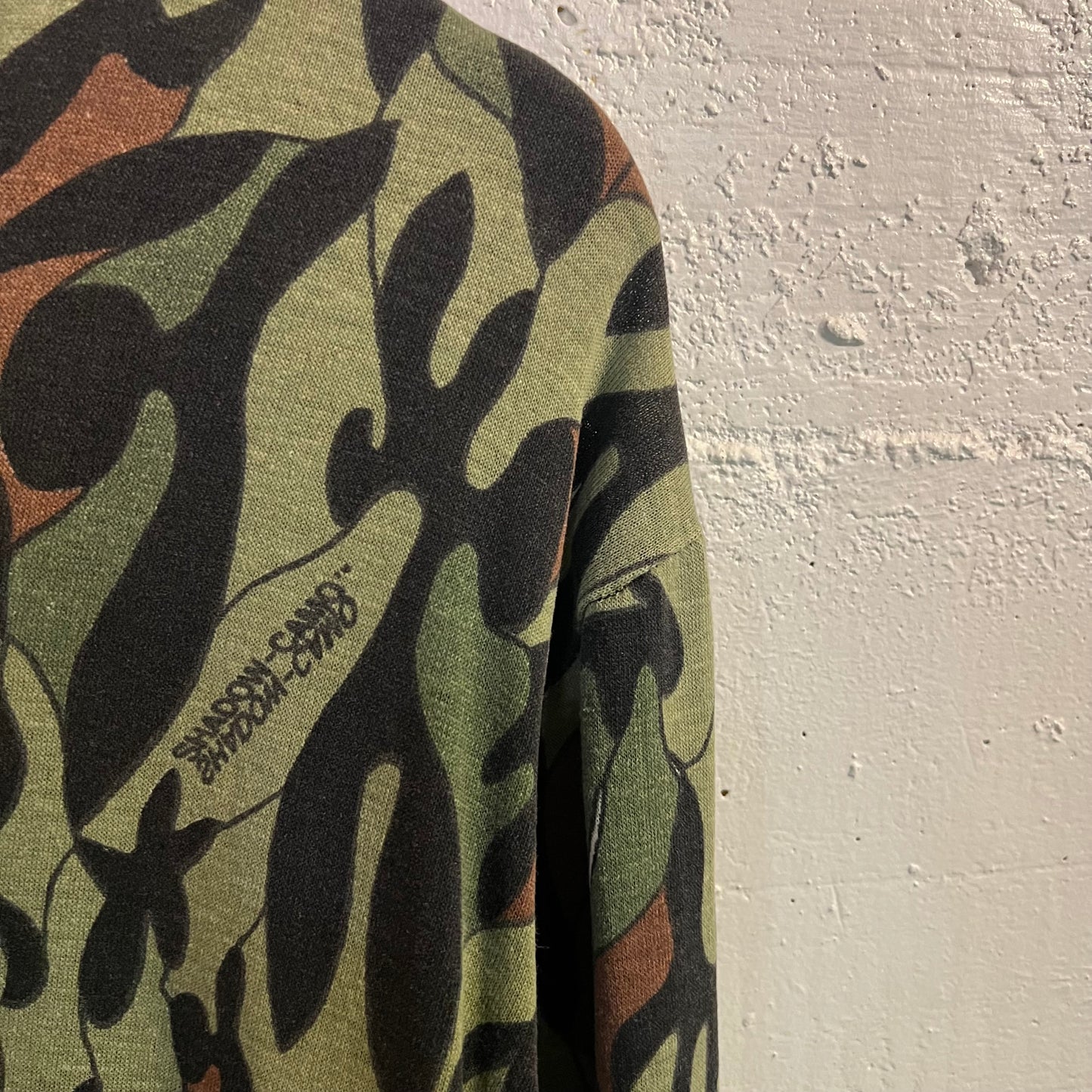 Vintage 1980's Shadow Camo By Jim Teeny Single Stitch Long Sleeve Pocket T-Shirt - Size XL - Made In USA