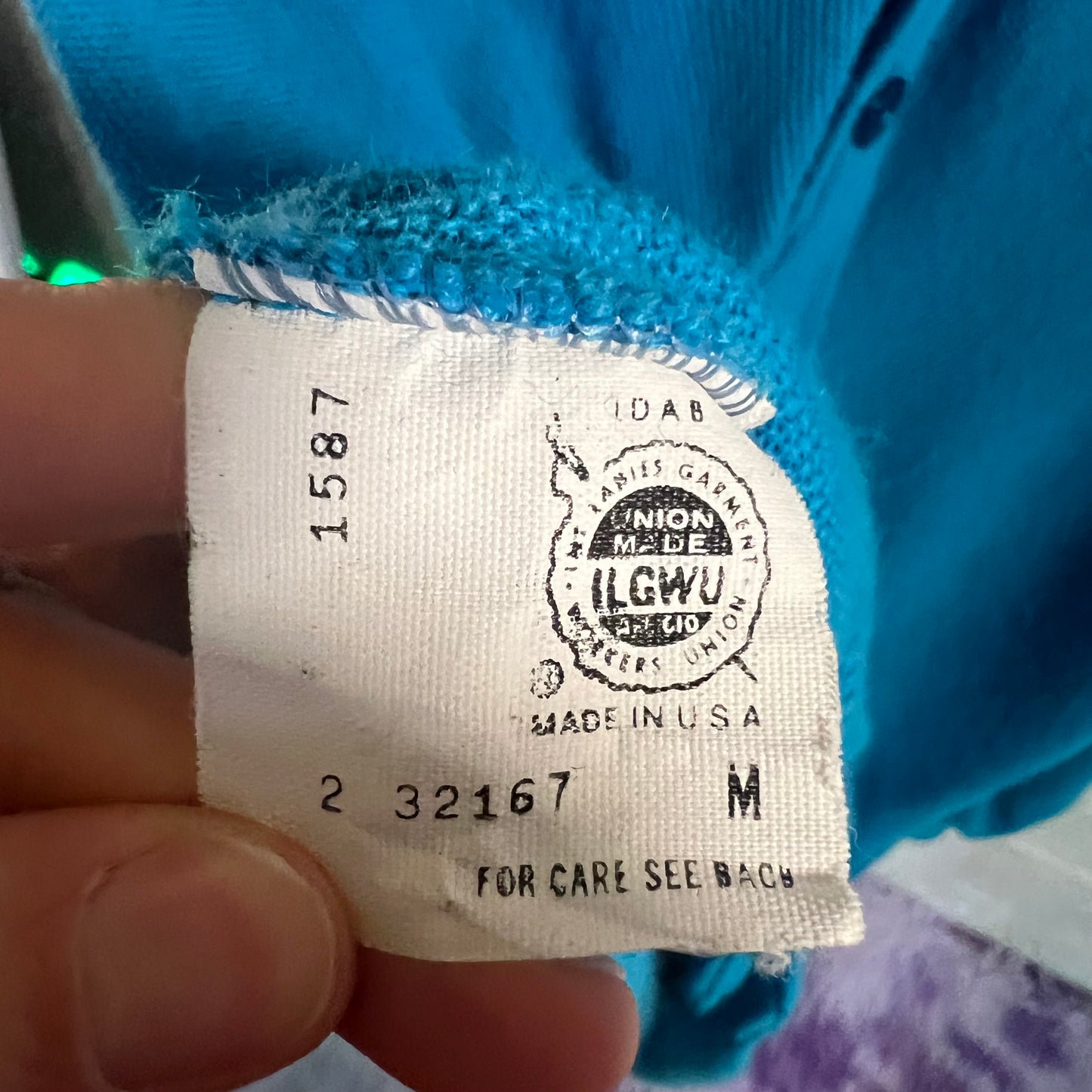 Vintage 60’s/70’s Arnold Palmer ‘Signature Collection’ Knit Cardigan Sweater - Size Medium - Made In USA - Bright Blue