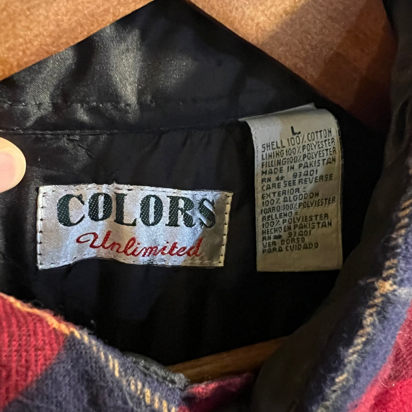 Vintage 90's Quilted Heavyweight Plaid Flannel Overshirt - Size Large - Maroon/Navy Plaid