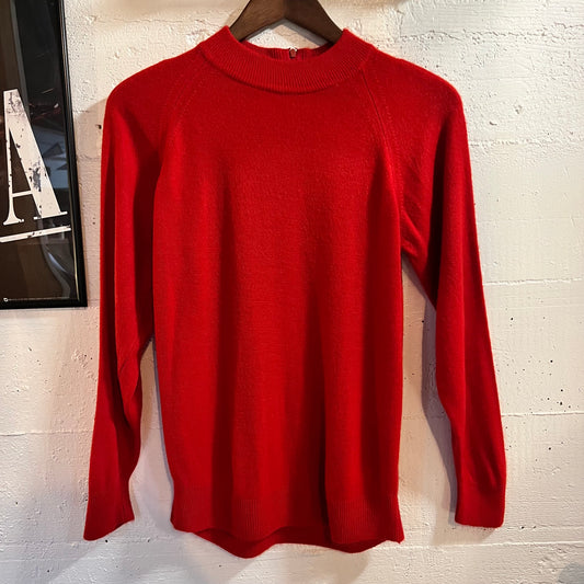 Vintage 80’s/90’s Duvet Raglan Sleeve Knitted Sweater - Size Small - Made In USA - Red