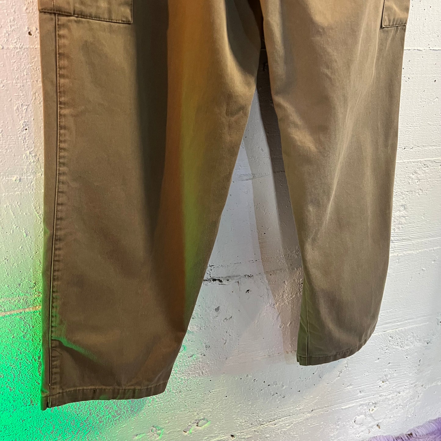 Vintage 90's Chaps Ralph Lauren Wide Leg Cargo Pants - Size 34/30 - Olive Drab