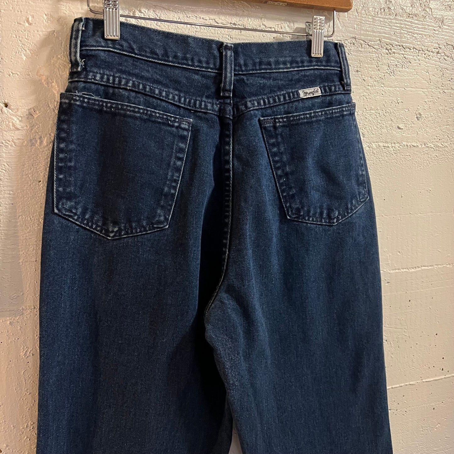 Vintage 80's/90's Wrangler Women's Exposed Button Fly High Waisted Jeans - Size (7) 27"x30.5" - Made In USA - Deep Indigo - 26WMSAB