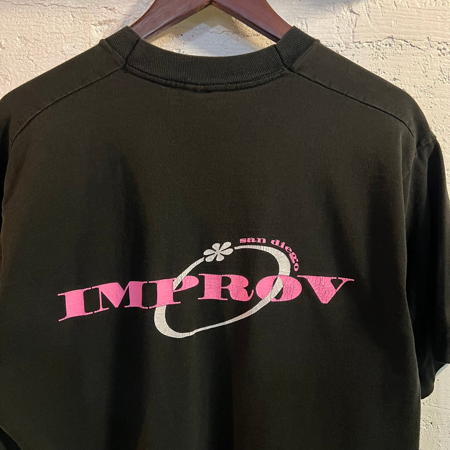 Vintage San Diego Improv Single Stitch T-Shirt - Size Large - Made In USA - Black/Pink/White