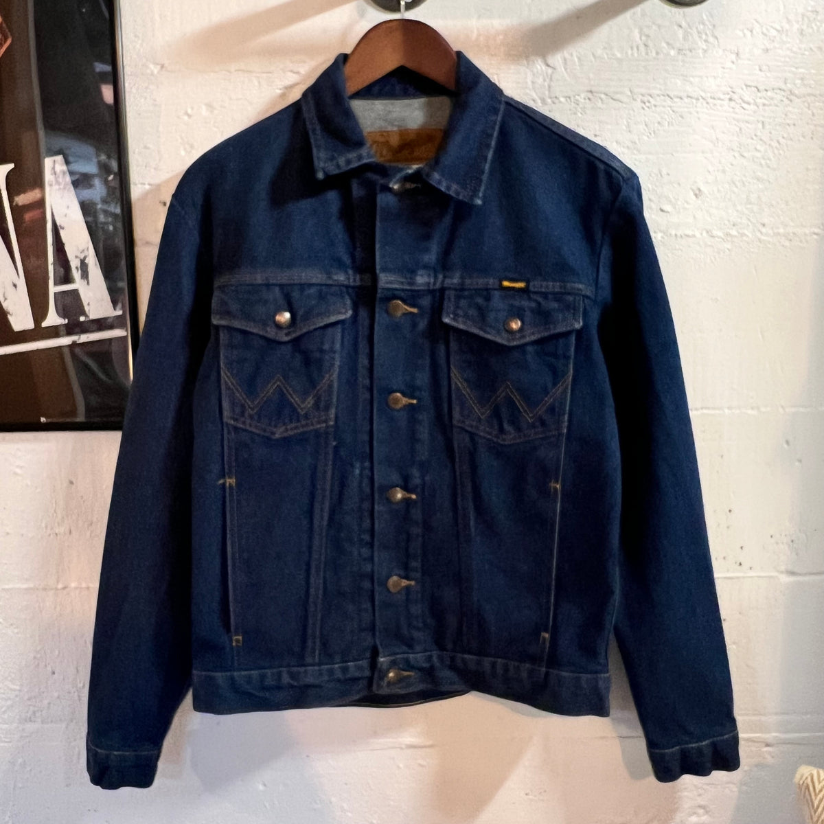 Vintage 2000’s Wrangler Cowboy Cut Unlined Denim Jacket - Size Small - Dark Wash