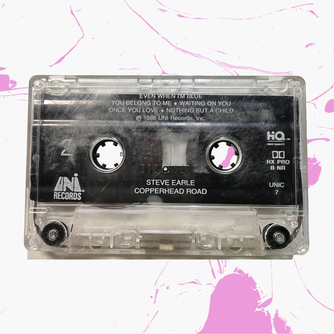 Vintage 1988 Steve Earle 'Copperhead Road' Cassette Tape