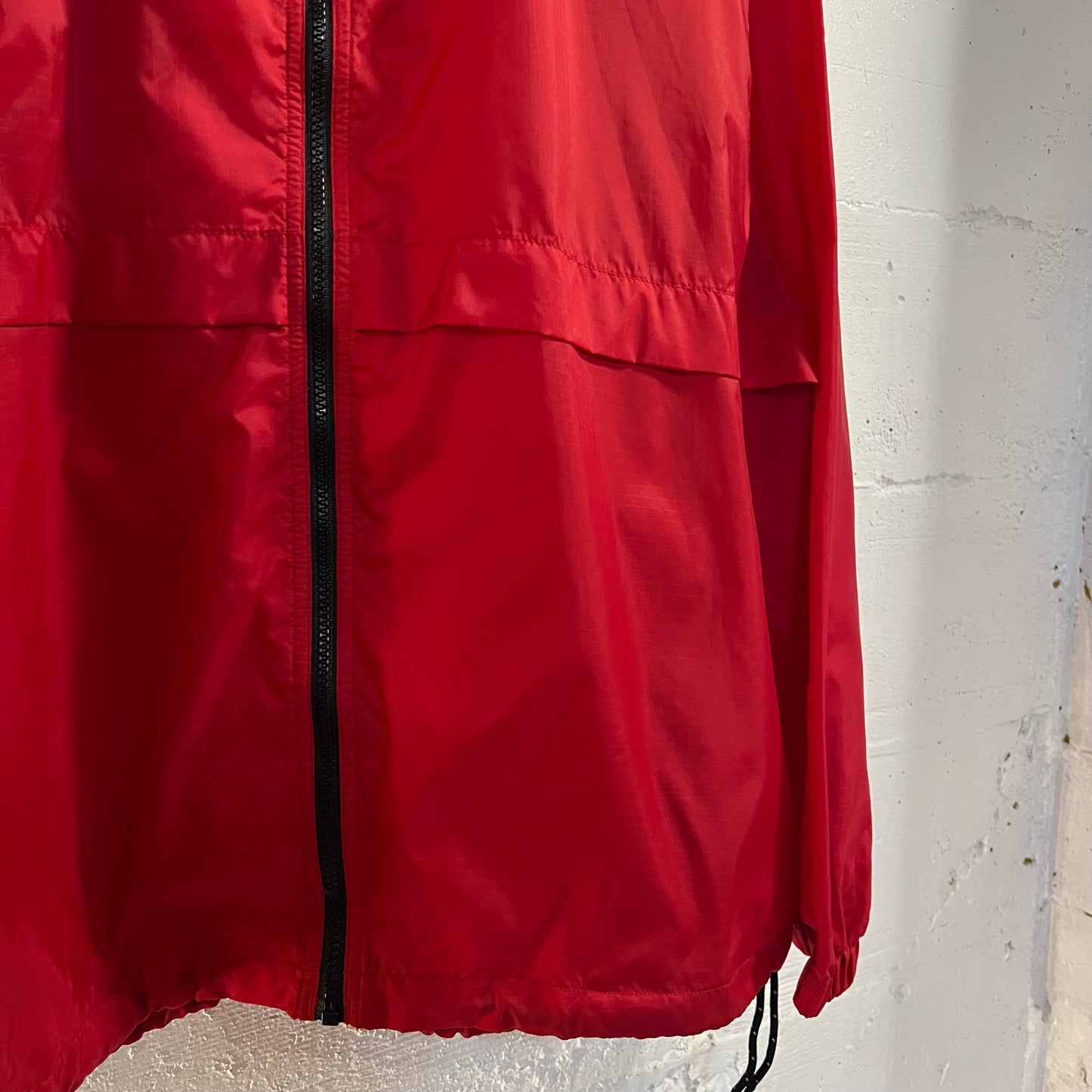 Vintage 90's Eddie Bauer Ebtek Nylon Hooded Windbreaker Jacket - Size Large - Red/Black