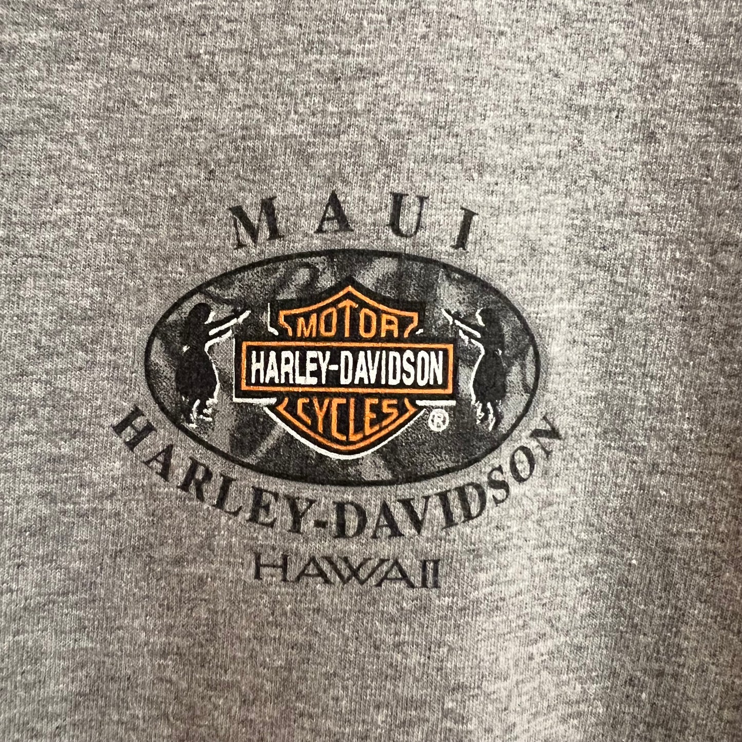 Vintage 1996 Harley Davidson Pacific Maui Hawaii T-Shirt - Size 2XL - Made In USA - Heather Grey