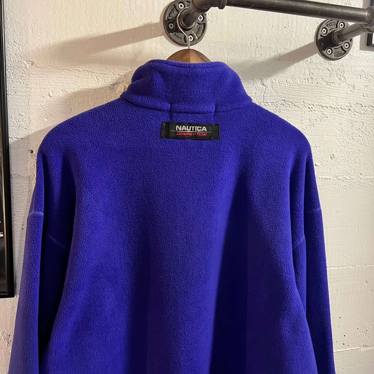 Vintage 90’s Embroidered Nautica Competition 1/4 Zip Pullover Fleece Jacket - Size XL - Made In USA - Purple