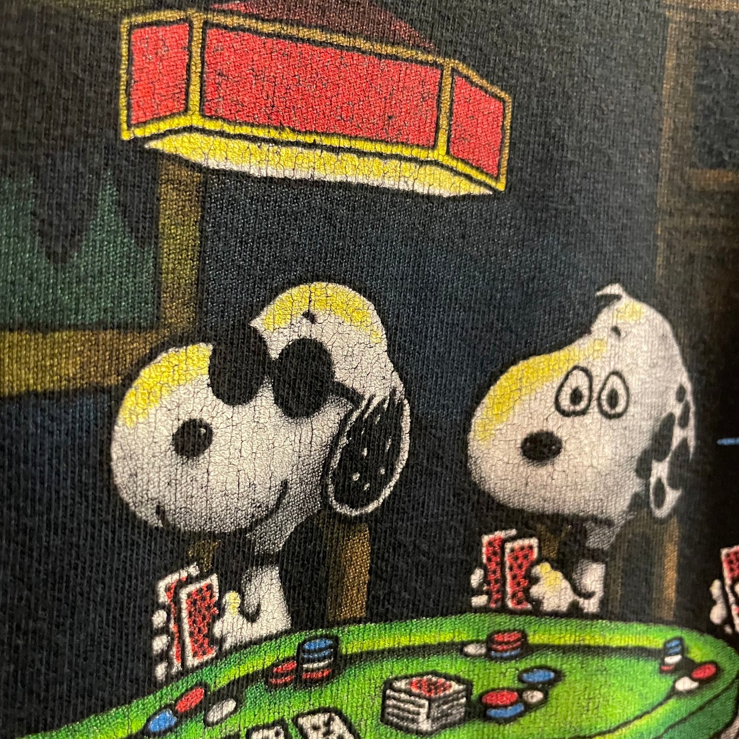 Vintage 90’s Peanuts ‘Snoopy Playing Poker’ Graphic T-Shirt - Size XXL - Black/Multi