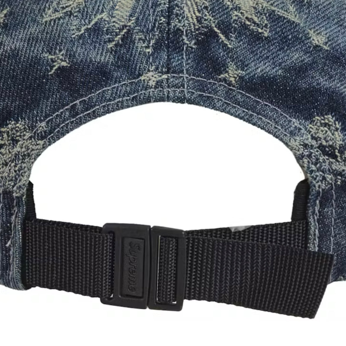 *New* Supreme Jacquard Denim Bandana Camp Cap - O/S - Dirty Indigo - Made In USA - SS25