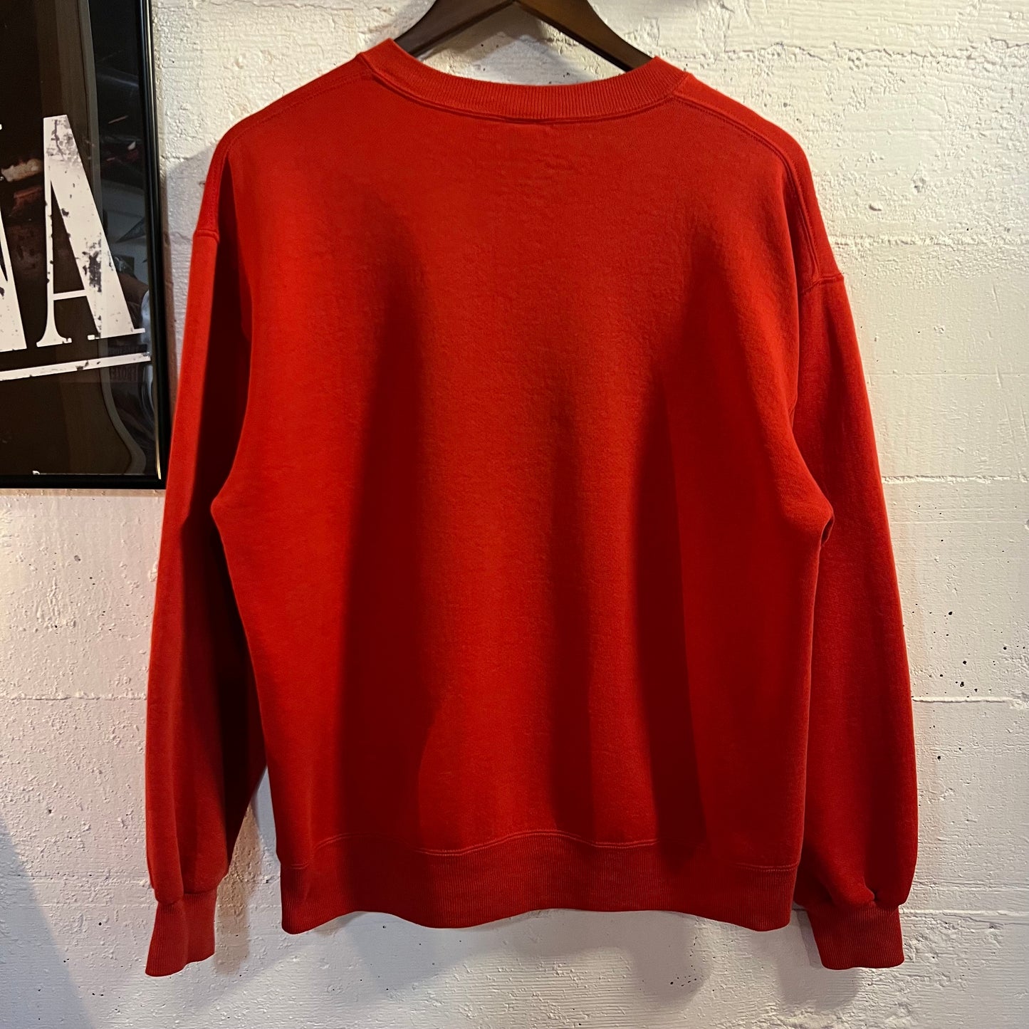 Vintage 90's OSU 'Mom' Embroidered Tackle Twill Collegiate Single 'V' Crewneck Sweatshirt - Size Large - Made In USA - Red/Blue