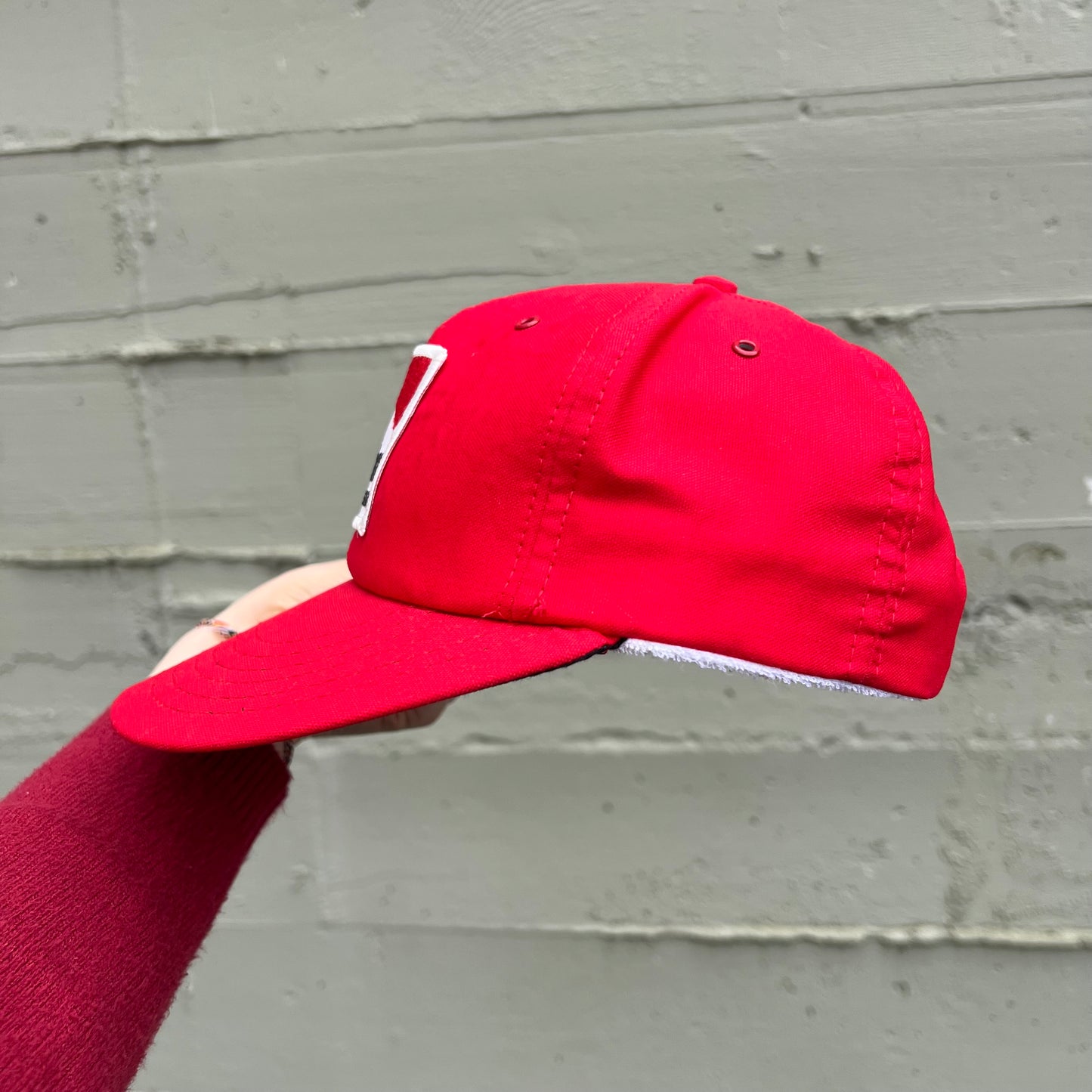 Vintage 80's Marlboro Racing Team Snapback Hat - O/S - Made In USA - Red/White