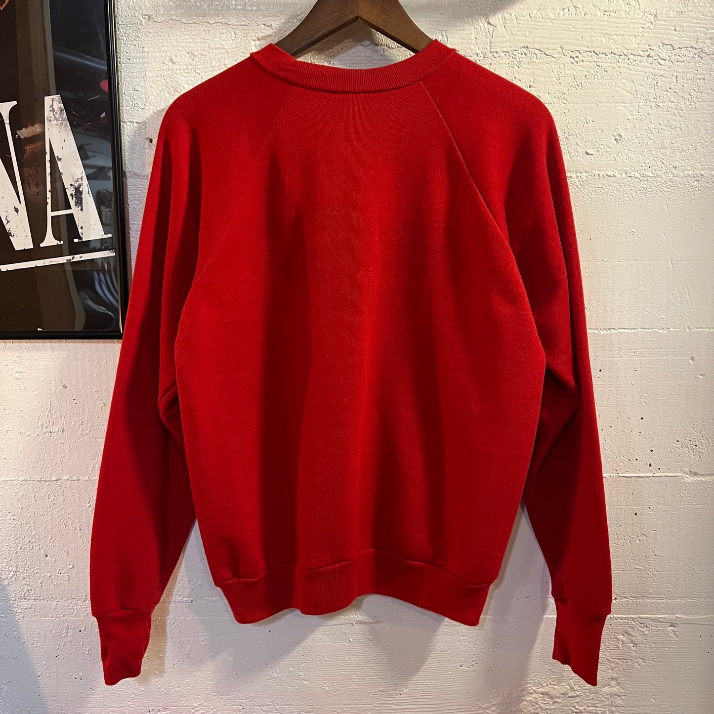 Vintage 80’s Coca-Cola Classic Raglan Crewneck Sweatshirt - Size Large - Made In USA - Red/White