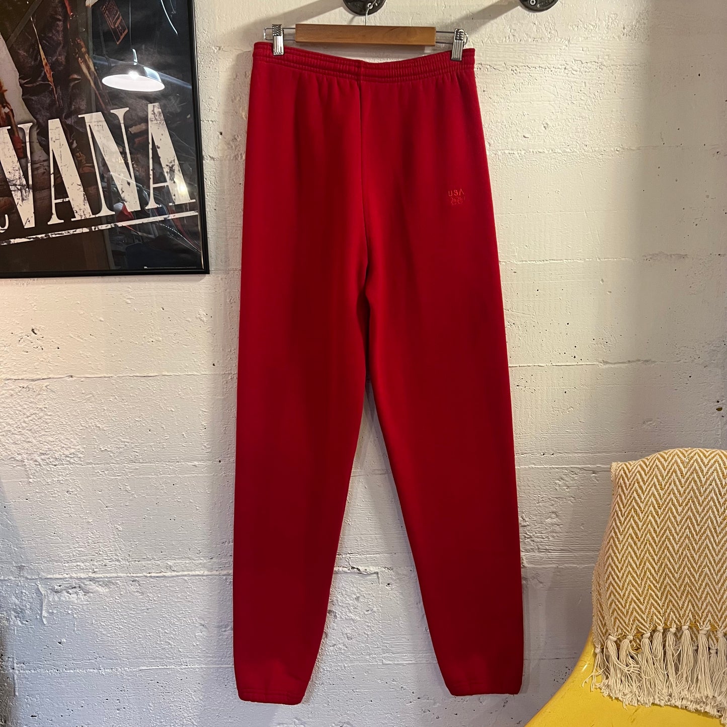 Vintage 90's JCPenney U.S. Olympics Cotton Blend Sweatpants - Size Medium - Made In USA - Red