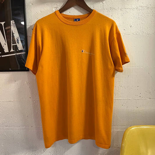 Vintage 80’s Champion Single Stitch T-Shirt - Size Large - Made In USA - Orange/White/Blue
