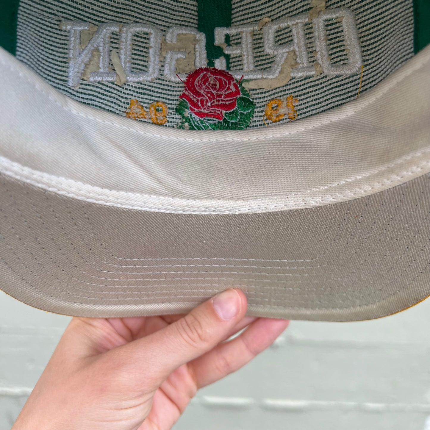 Vintage 90's University Of Oregon Ducks 1994 Rose Bowl Pac-10 Champs Embroidered Wool Snapback Hat - O/S - Green/Yellow