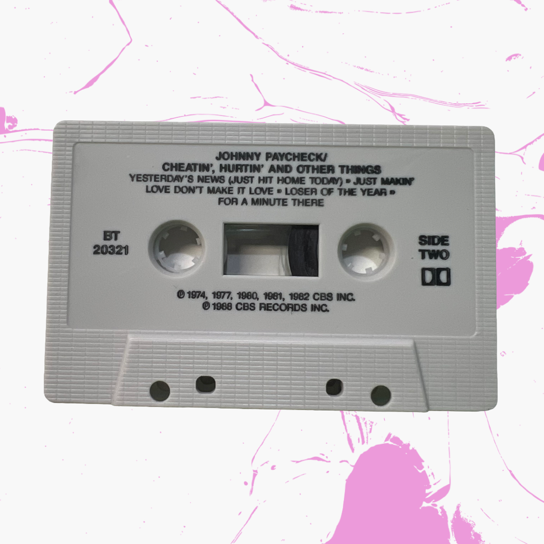 Vintage 1988 Johnny Paycheck 'Cheatin', Hurtin' And Other Things' Cassette Tape
