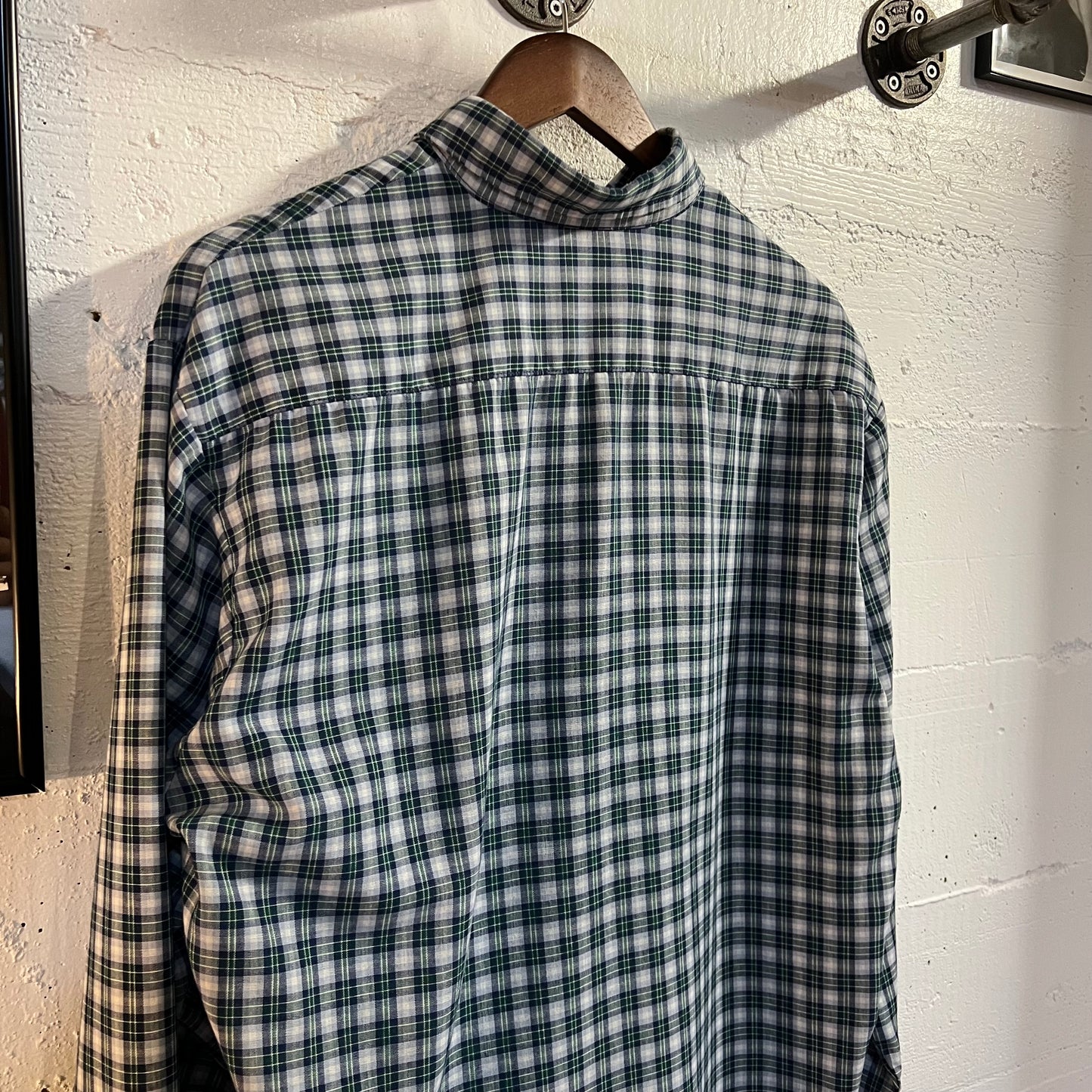 Vintage 90's Big Mac Plaid Button Up Flannel - Size Large (Reg.) - Made In USA - Blue/Green/White