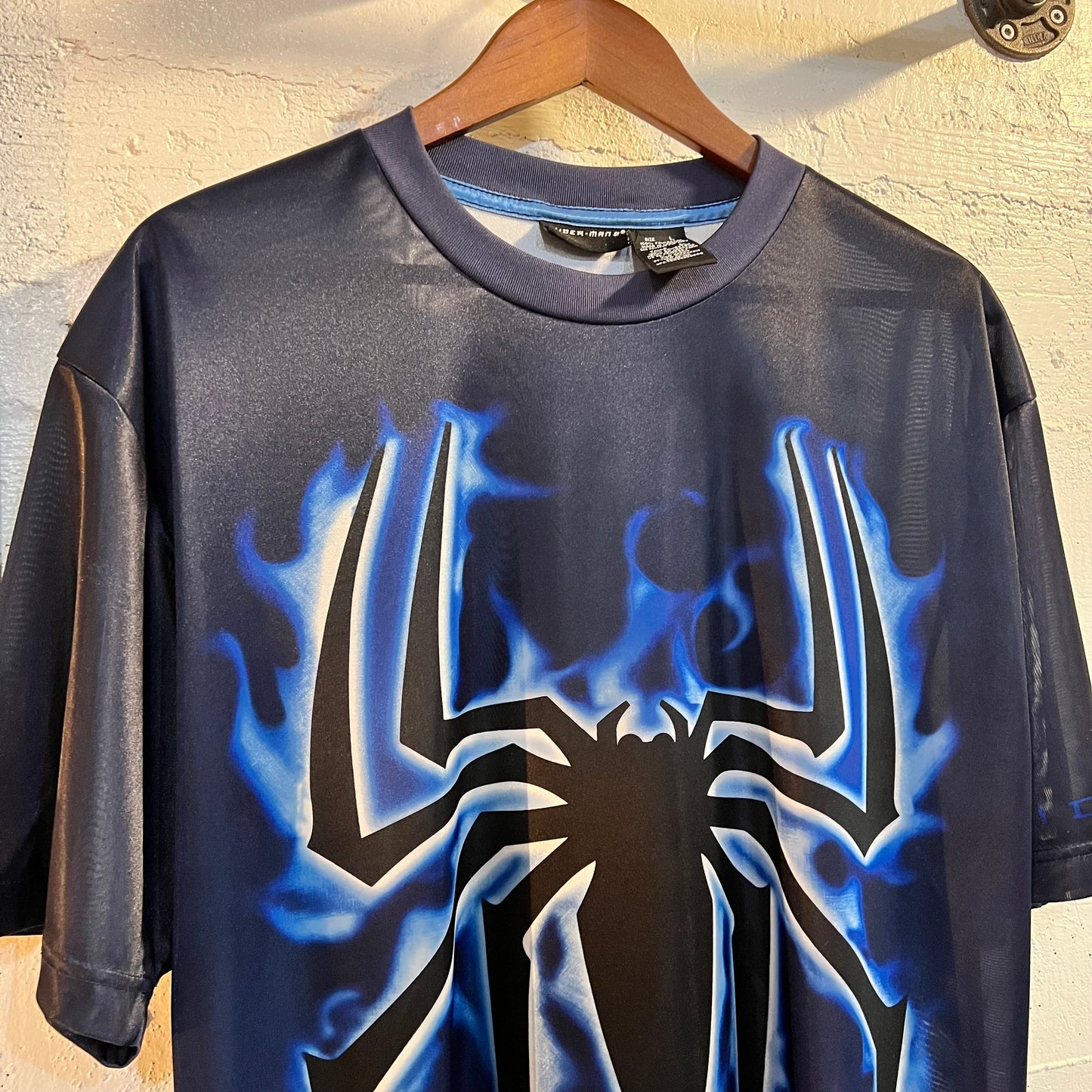 Vintage Y2K SpiderMan 2 T-Shirt - Size Large - Blue/Black/White