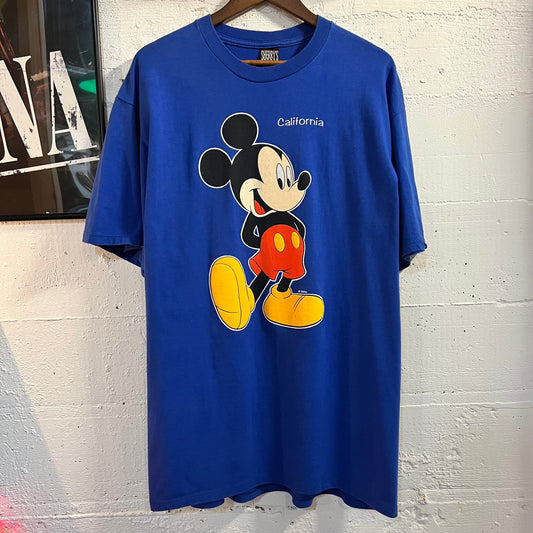 Vintage 90's Disney Mickey Mouse California T-Shirt - Size XL - Made In USA - Blue - 100% Cotton