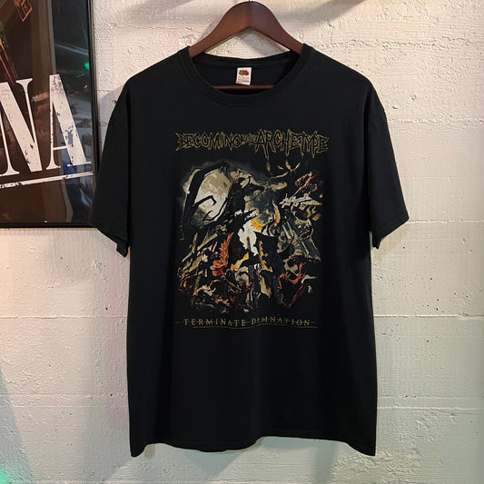 Vintage 2000's Becoming The Archetype 'Terminate Damnation' 2005 Album T-Shirt - Size Large - Black