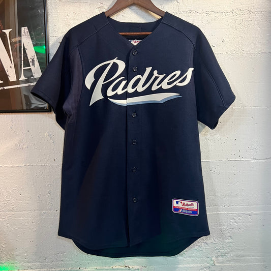 Vintage Majestic San Diego Padres Embroidered Baseball Jersey - Size Medium - Made In USA