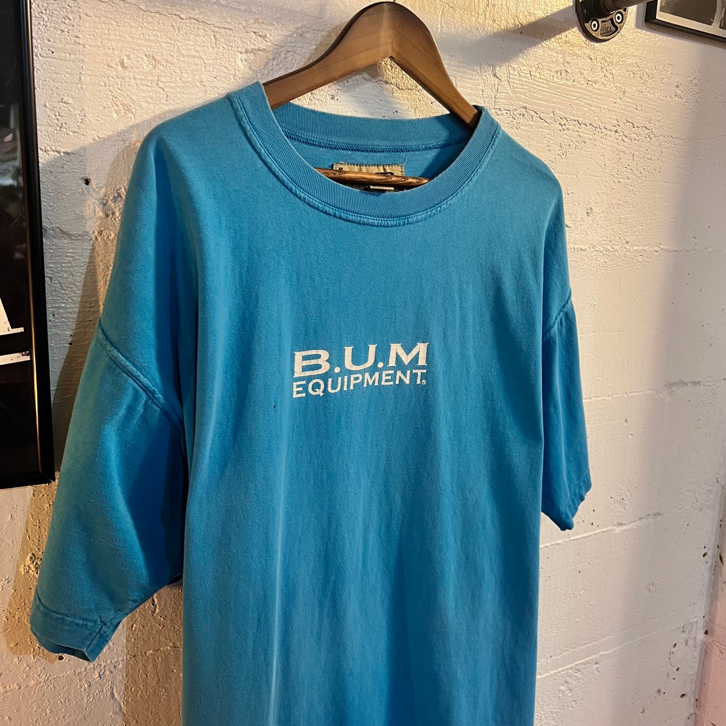 Vintage 90’s Distressed B.U.M Equipment T-Shirt - Size XL - Blue/White