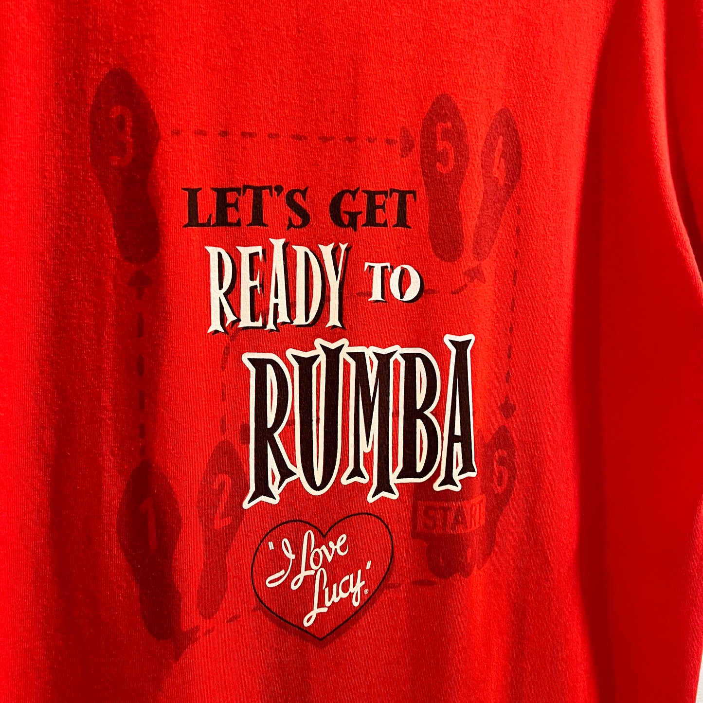 Vintage I Love Lucy Rumba Graphic T-Shirt - Size Large - Red