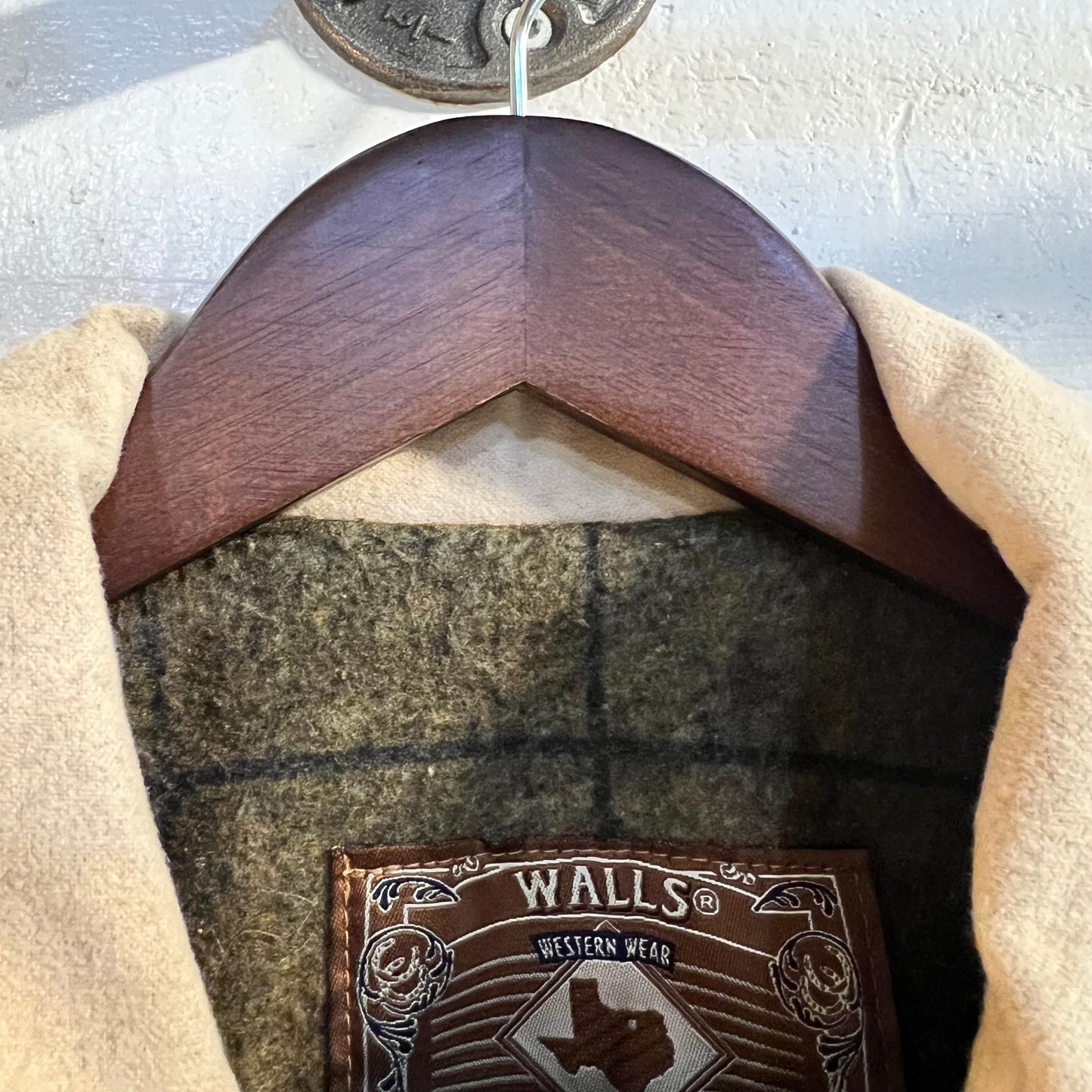 Vintage Distressed Walls Western Wear Blanket Lined Zip-Up Jacket - Size 2XL - Made In USA - Tan/Earth Toned