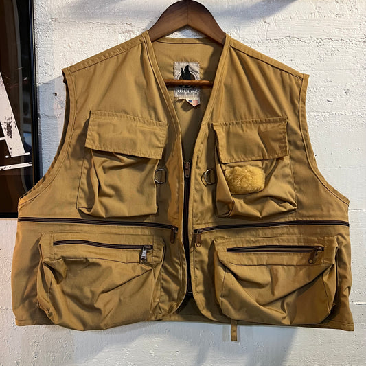 Vintage Buley’s ‘Gresham, OR’ Fly Fishing Vest - Size XL - Made In USA - Tan/Brown