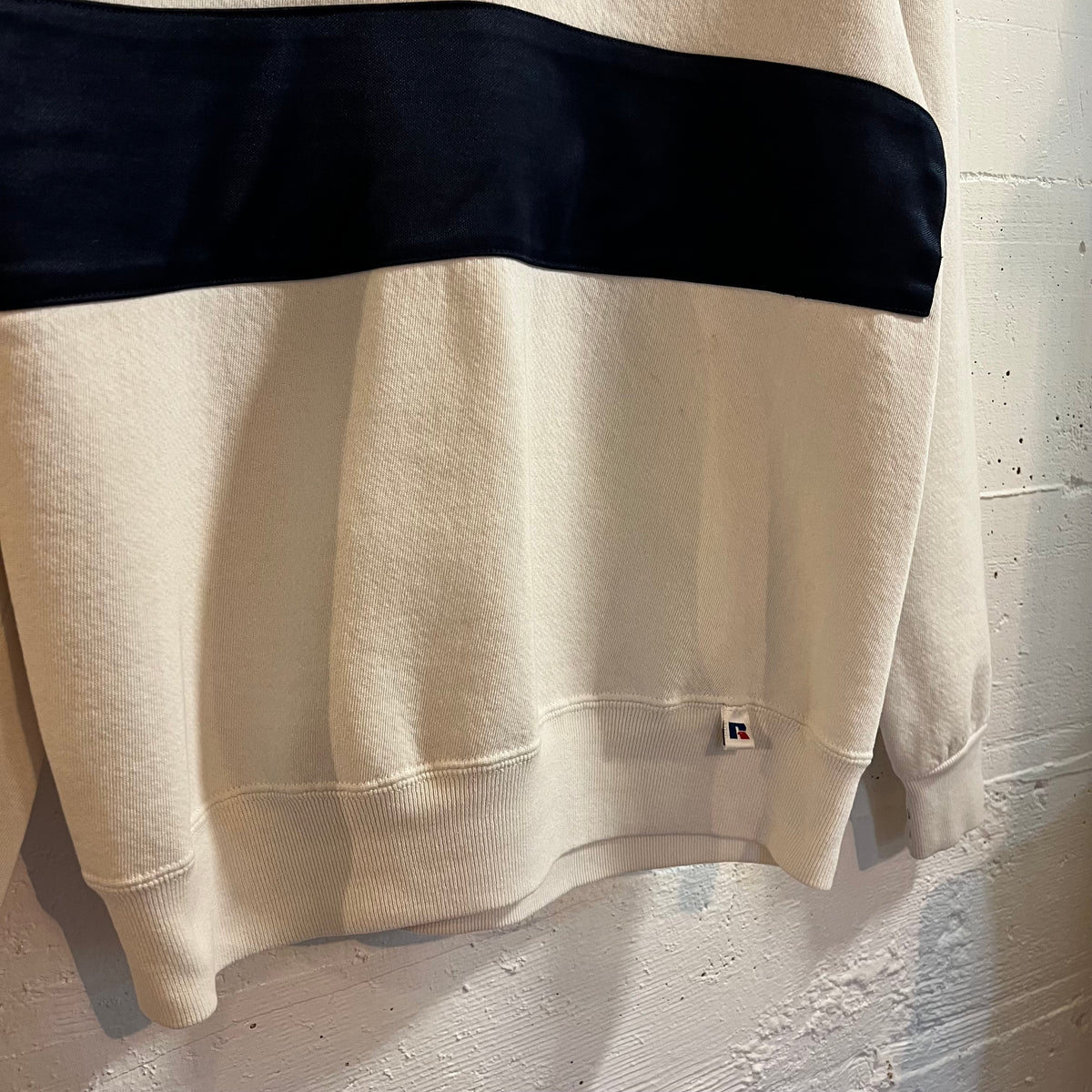 Vintage 90’s Russell Athletic St. Mary’s Crewneck Sweatshirt - Size Medium - Made In USA - White/Navy