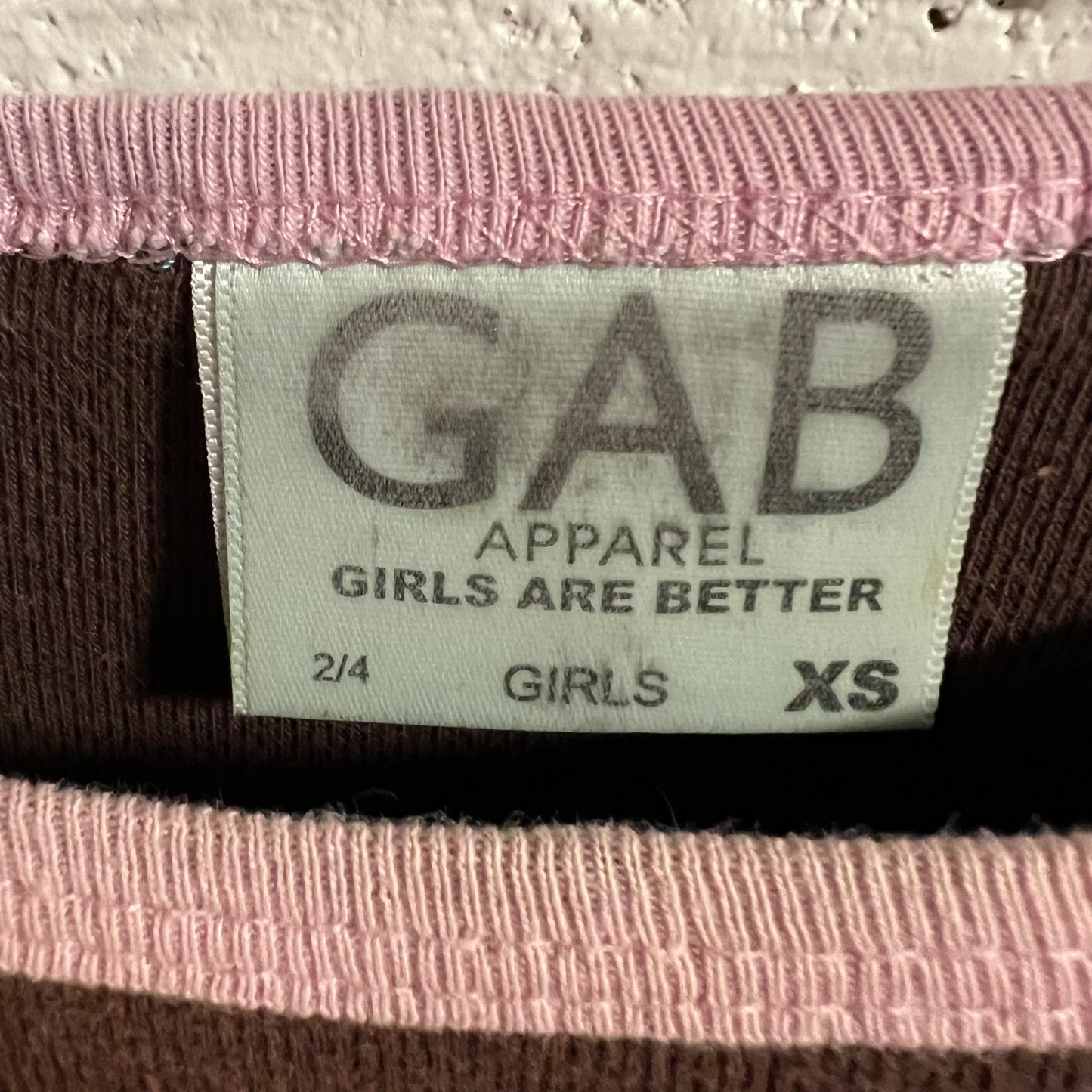 Vintage 2000's Arizona Studded Baby Tee - Size XS - Made In USA - Brown/Pink