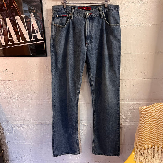 Vintage 2000's Tommy Hilfiger Tommy Jeans - Size 34"x 32" - Medium Wash Indigo