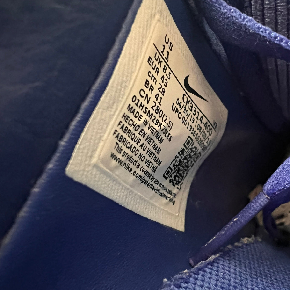 *Pre-Owned* Nike x Olivia Kim Air Force 1 '07 'No Cover' - Size 11W/9.5M -   Navy/Yellow-Sail - CK3314-400
